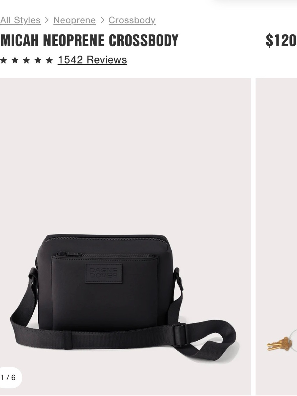 Dagne Dover Micah Neoprene Crossbody Bag Black
